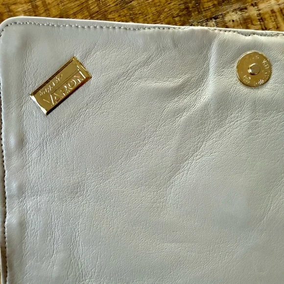 🐍 Vintage Varon Snakeskin Leather Beige and yellow Patchwork Women's Bag - Picture 4 of 14